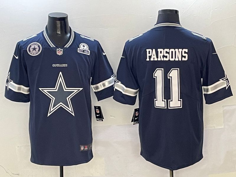Men Dallas Cowboys #11 Parsons Blue 2025 Nike Limited NFL Jersey style 3